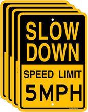 Load image into Gallery viewer, Durable 5 MPH Traffic Sign - Easy Install Reflective Aluminum 4-Pack (17x12 in)