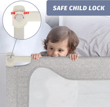 Load image into Gallery viewer, U-Shape Toddler Bed Rail for California King Bed - Modern Grey Safety Guard