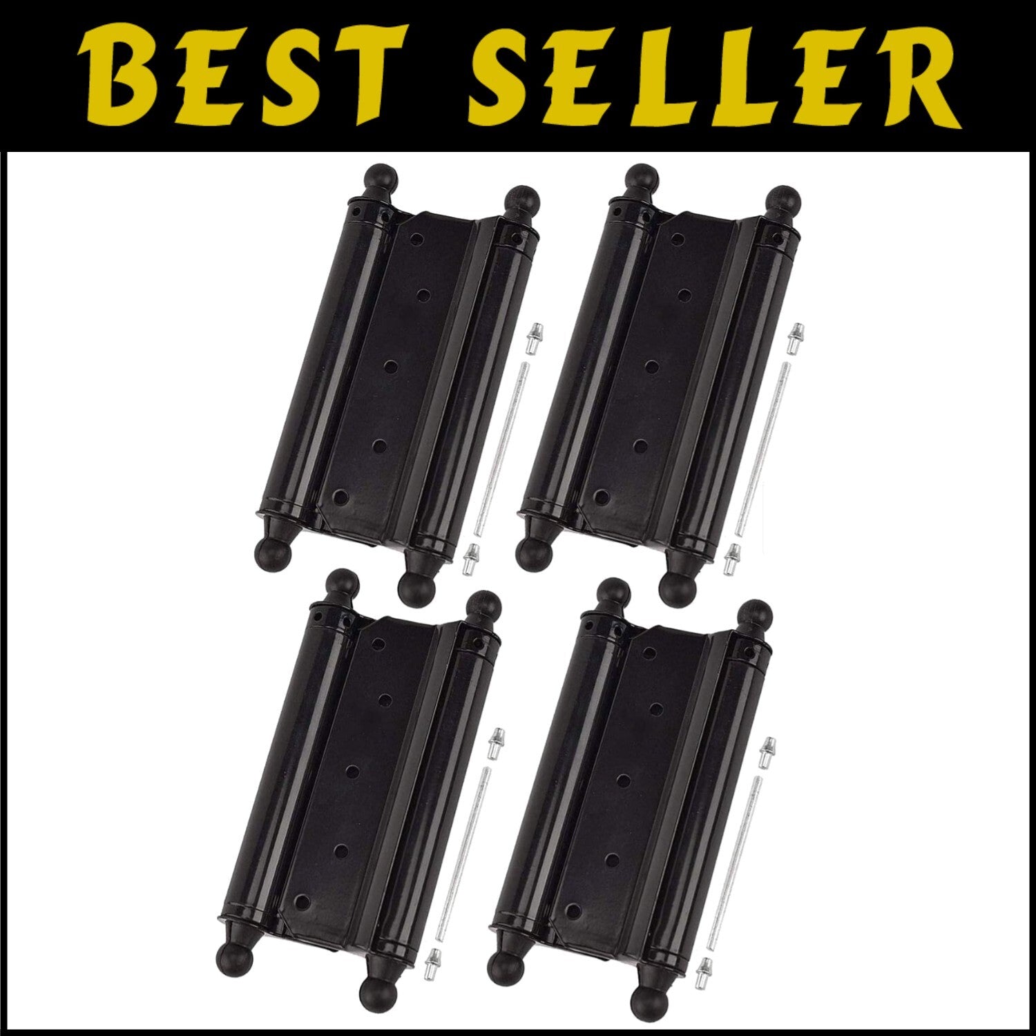 Commercial Grade Black Steel Hinges - Durable Self-Closing Door Hardware