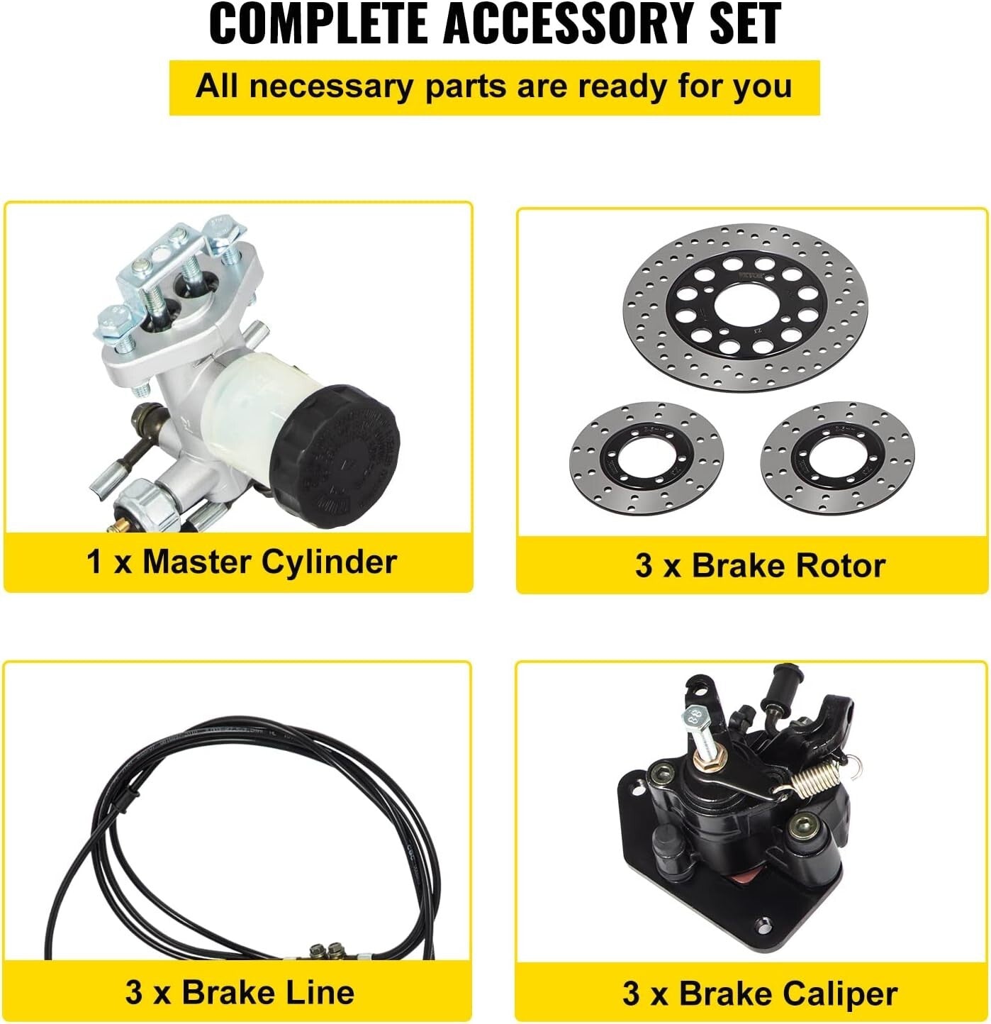 Easy Install Go Kart Hydraulic Brake Kit - Reliable Performance for 150cc Models