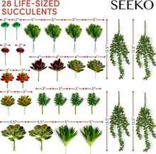 Load image into Gallery viewer, Bendable 28pc Faux Succulents - Ideal for Weddings, Offices, and Home Decor