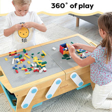 Load image into Gallery viewer, Durable Building Bricks Storage Table with Three Bins - Versatile Play Space