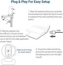 Load image into Gallery viewer, N680E 1080P Webcam with Ring Light &amp; Dual Microphones – Perfect for Streaming