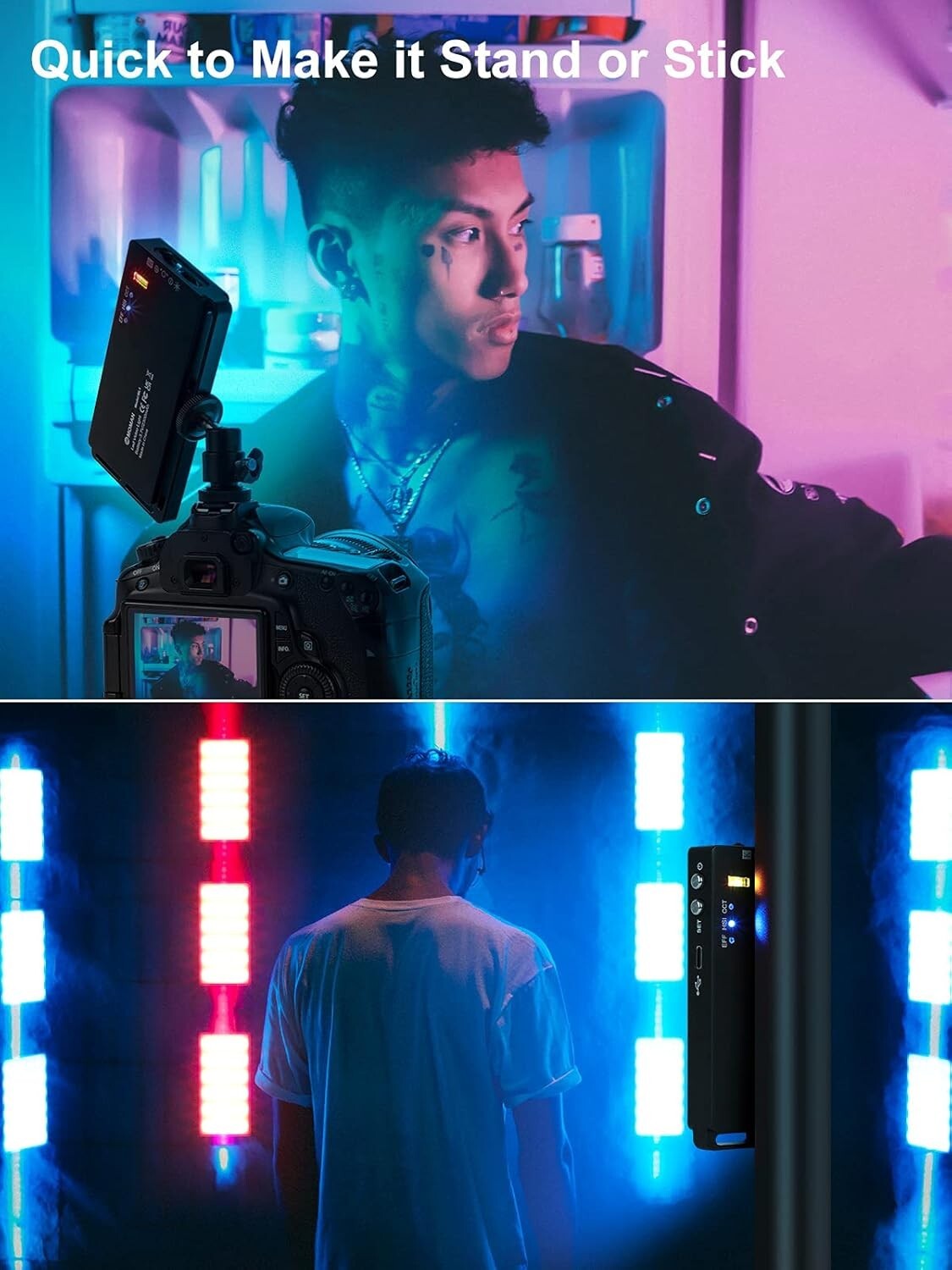 Portable 3000K-6500K LED Video Light with 6 Effects - Ideal for DSLR & Mobile