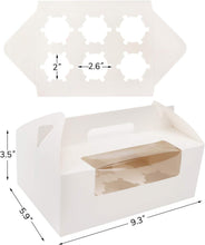 Load image into Gallery viewer, Compact 50pcs Cupcake Boxes with Clear Window - Easy Assembly for Every Occasion