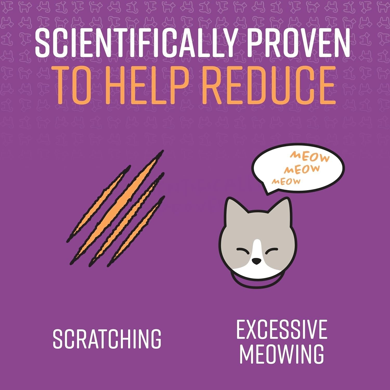 Purple Calming Collar for All Cats - Reduces Stress & Unwanted Behavior, 3 Count