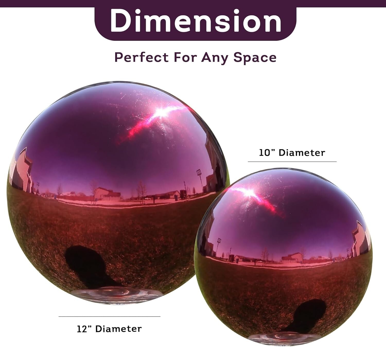 Stunning 10" Shiny Gazing Ball - Ideal Tabletop Decor for Garden Enthusiasts