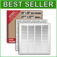 Load image into Gallery viewer, Durable 20"x20" HVAC Air Filter Grill with MERV 8 Filter – Easy Installation