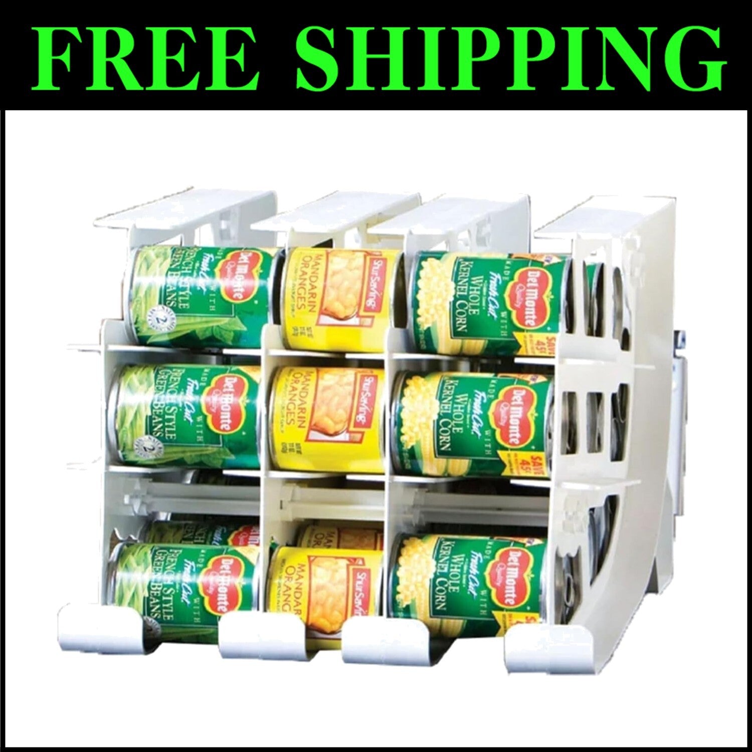 FIFO Canned Goods Organizer Rack - 54 Can Capacity for Efficient Pantry Storage