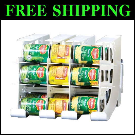 FIFO Canned Goods Organizer Rack - 54 Can Capacity for Efficient Pantry Storage