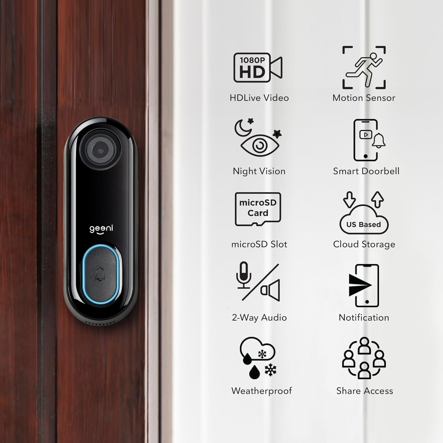 Advanced Motion Detection Video Doorbell with Night Vision & App Control