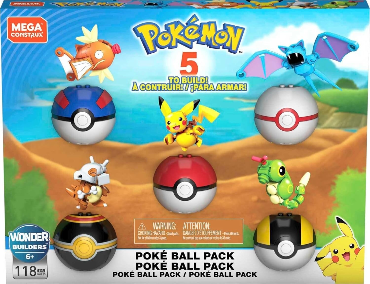 Exclusive Pokémon Multi-Figure Pack with 5 Poké Balls & Iconic Characters