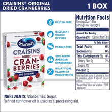 Load image into Gallery viewer, Healthy Snacking with 12 Boxes of Gluten-Free Craisins Dried Cranberries