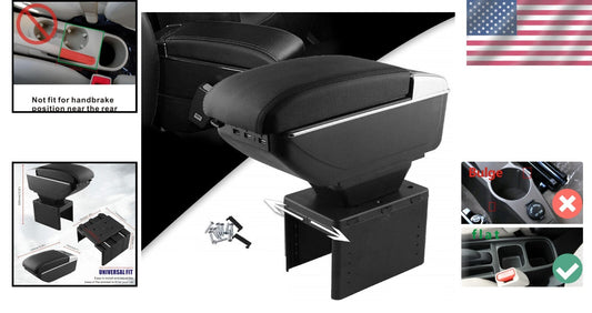 Premium Double Layer Armrest Box for Cars with Retractable Cup Holder & 7 USB