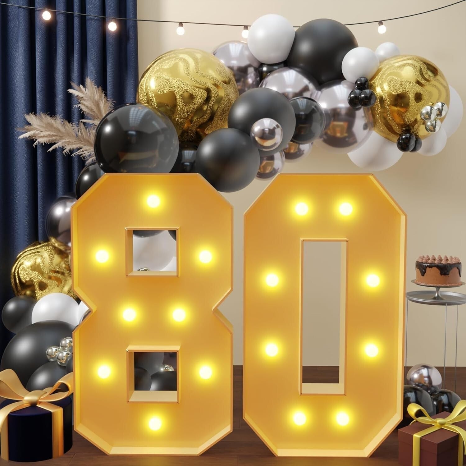 Customizable 3FT Large Block Font Light-Up Numbers for Party Decoration
