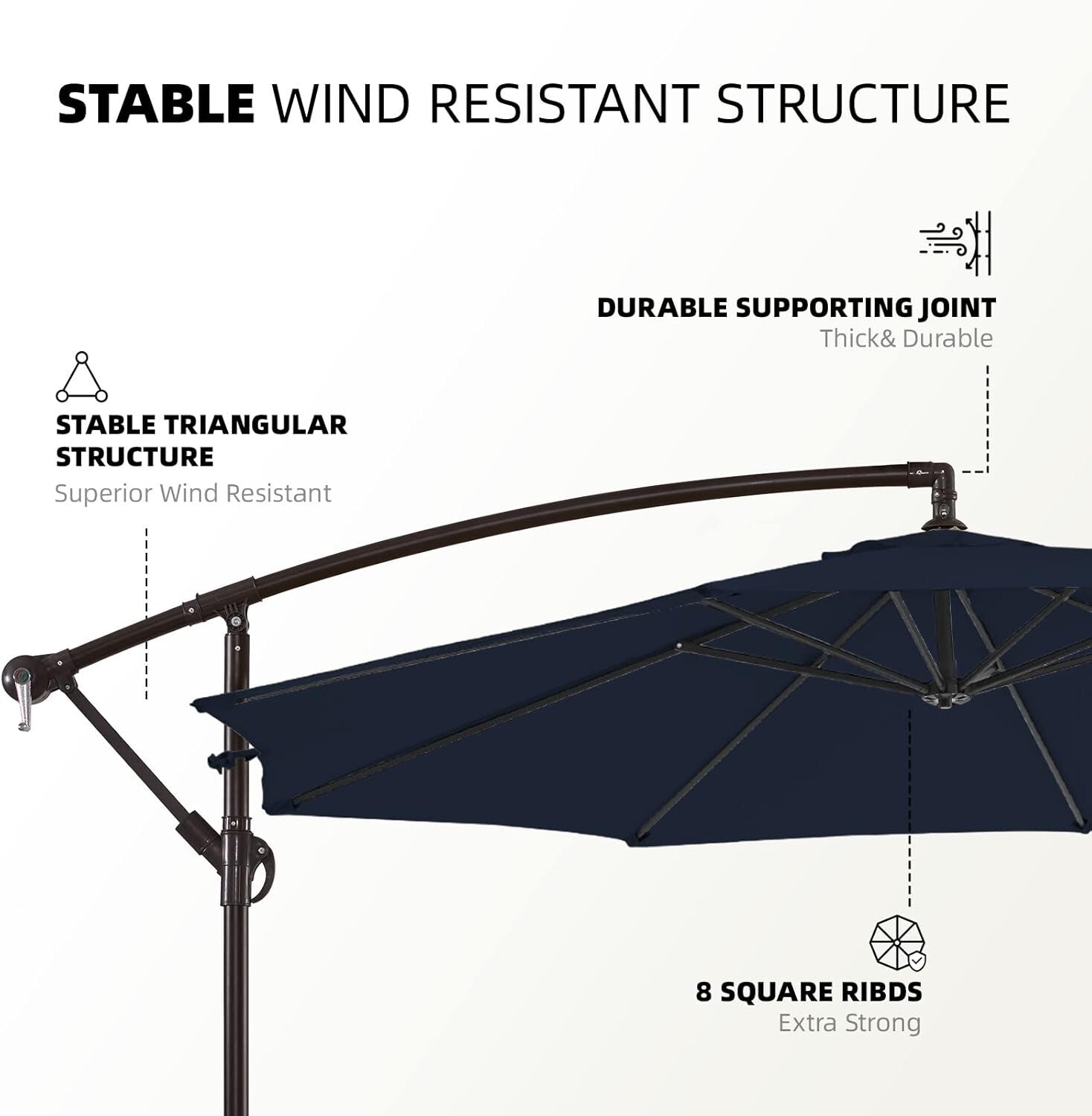 Elegant 10ft Outdoor Umbrella with Adjustable Tilt & Waterproof Recycled Canopy