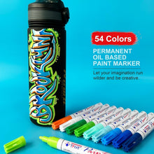 Load image into Gallery viewer, Versatile 54 Color Paint Marker Set - Ideal for Rock, Glass and Fabric Projects