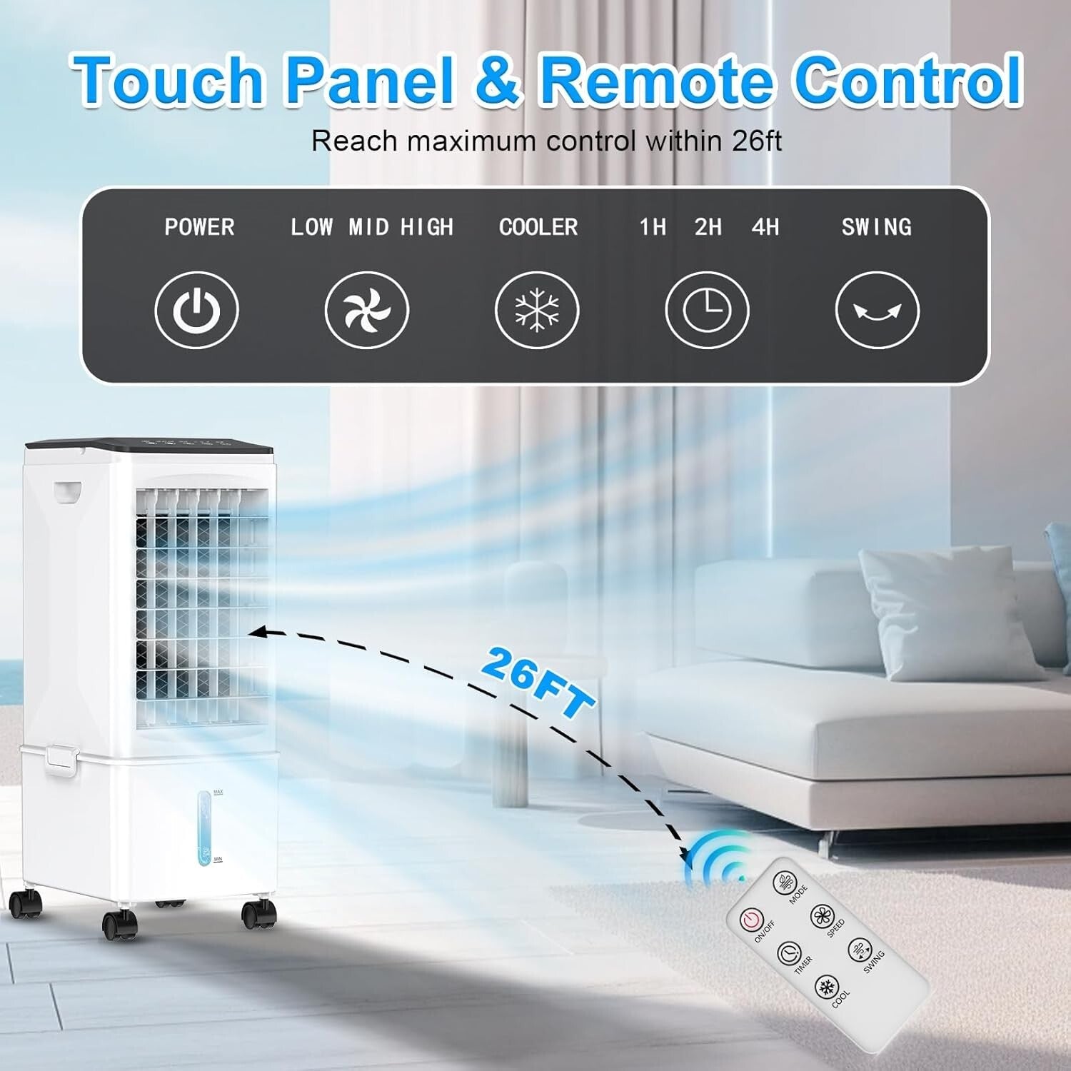 Energy-Saving 2025 Portable AC - 2.5 Gal Tank & Remote Control Convenience