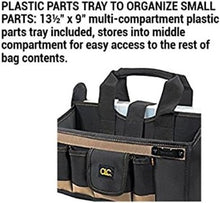 Load image into Gallery viewer, Professional 16 Pocket Tool Bag with Adjustable Strap &amp; Easy Access Parts Tray