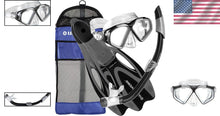 Load image into Gallery viewer, Lightweight Snorkeling Set: Full Foot Pocket Fins, Adjustable Fit Snorkel Mask