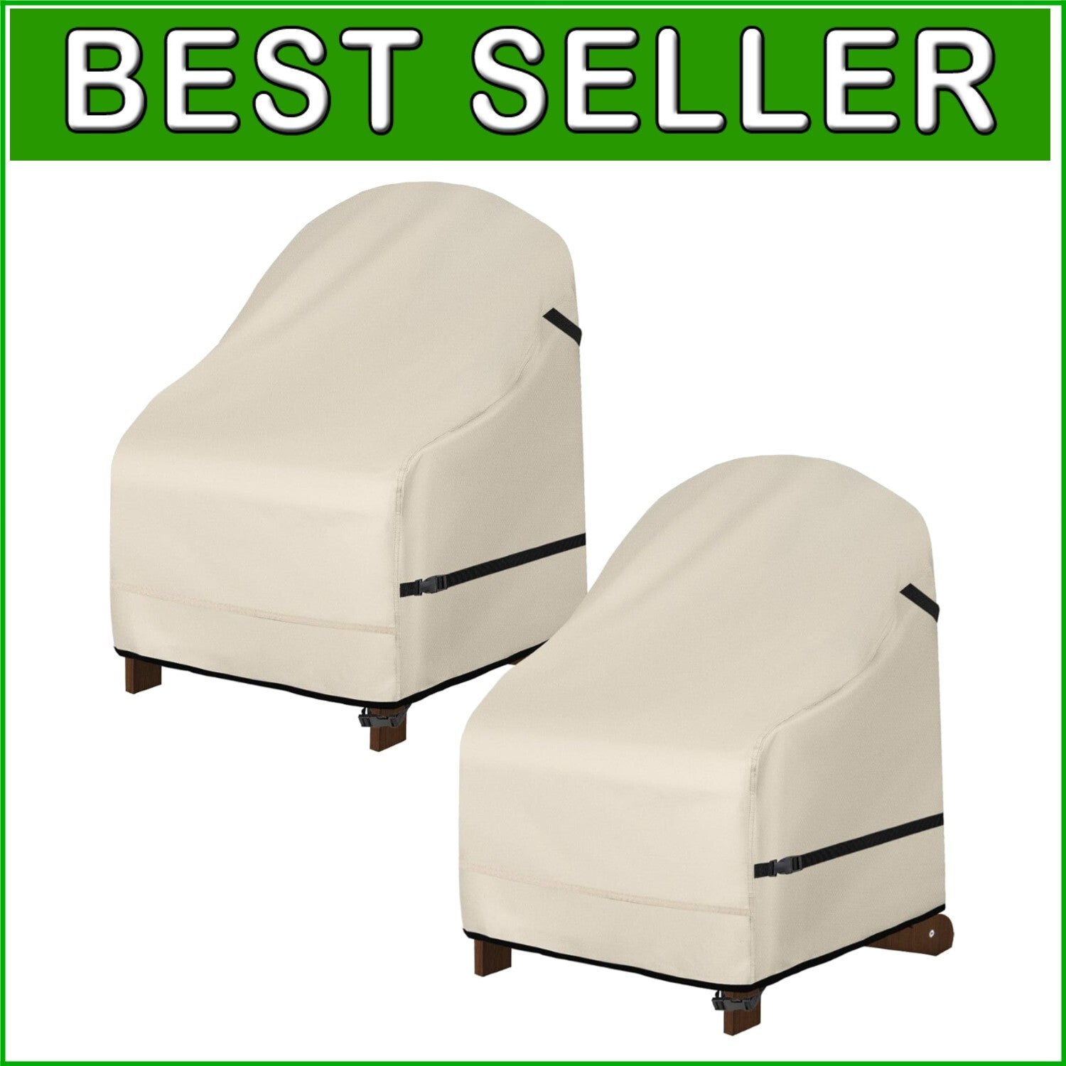 Waterproof Beige Patio Chair Cover 2-Pack - Ultimate Protection for Adirondacks