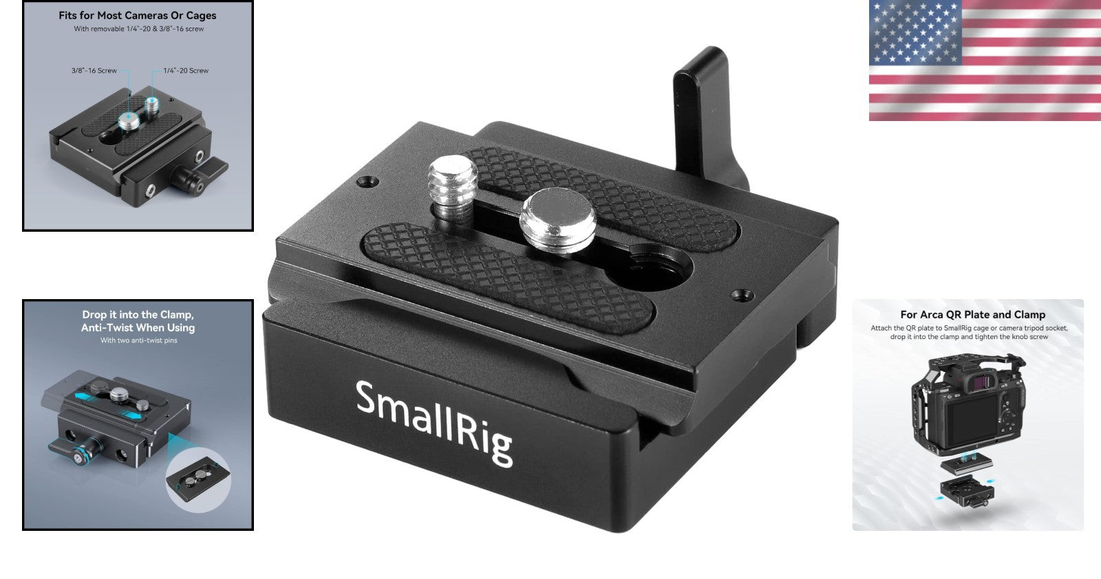 Durable Quick Release Clamp & Plate for Quick Camera Setups - 72g Weight Limit