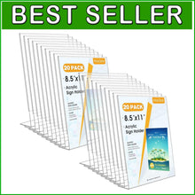 Load image into Gallery viewer, Durable Acrylic Sign Holders 8.5x11 - Slant Back Style for Professional Displays