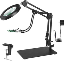 Load image into Gallery viewer, Flexible Gooseneck Magnifier with Light - 10x/5x for Easy Reading and Crafts