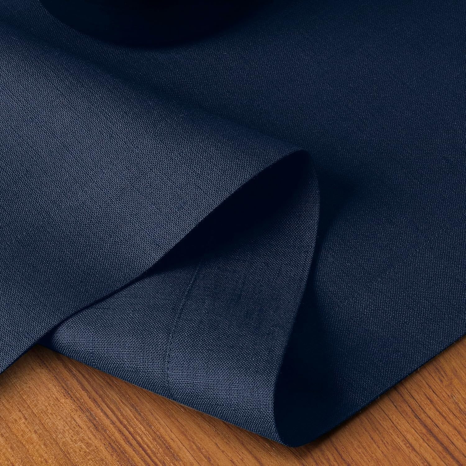 14 x 108 Inch Pure Linen Table Runner - Handcrafted Navy Blue for Elegant Dining