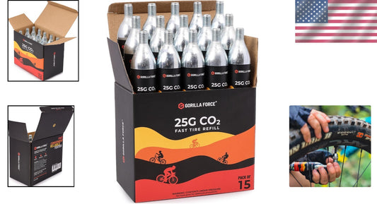 Eco-Friendly 25g CO2 Cartridges for Effortless Bike Tire Inflation - Pack of 15