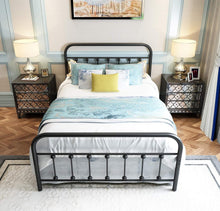 Load image into Gallery viewer, Powder Coated Full Size Bed Frame with Headboard - Space-Saving Storage Solution