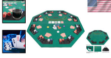 Load image into Gallery viewer, Portable 48-Inch Poker Topper - Solid Wood with Built-In Chip Trays &amp; Cupholders