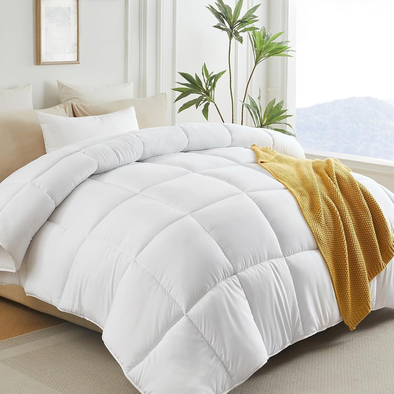 120x98 All-Season Polyester Comforter, Soft Double Brushed for Ultimate Comfort