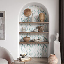Load image into Gallery viewer, Self-Adhesive Green Herringbone Wallpaper - Easy Peel and Stick for Kids' Rooms