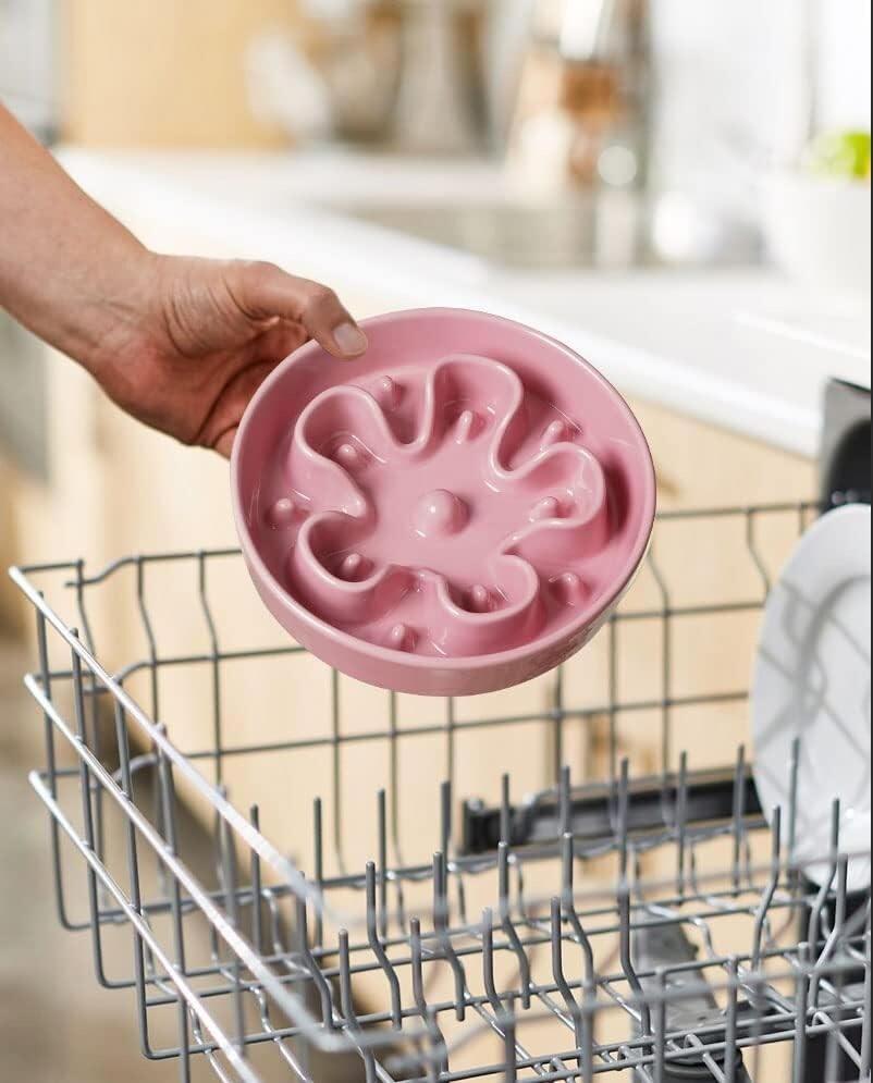 Elevated Ceramic Slow Feed Dog Bowls - Anti-Gulping Design for Healthy Eating