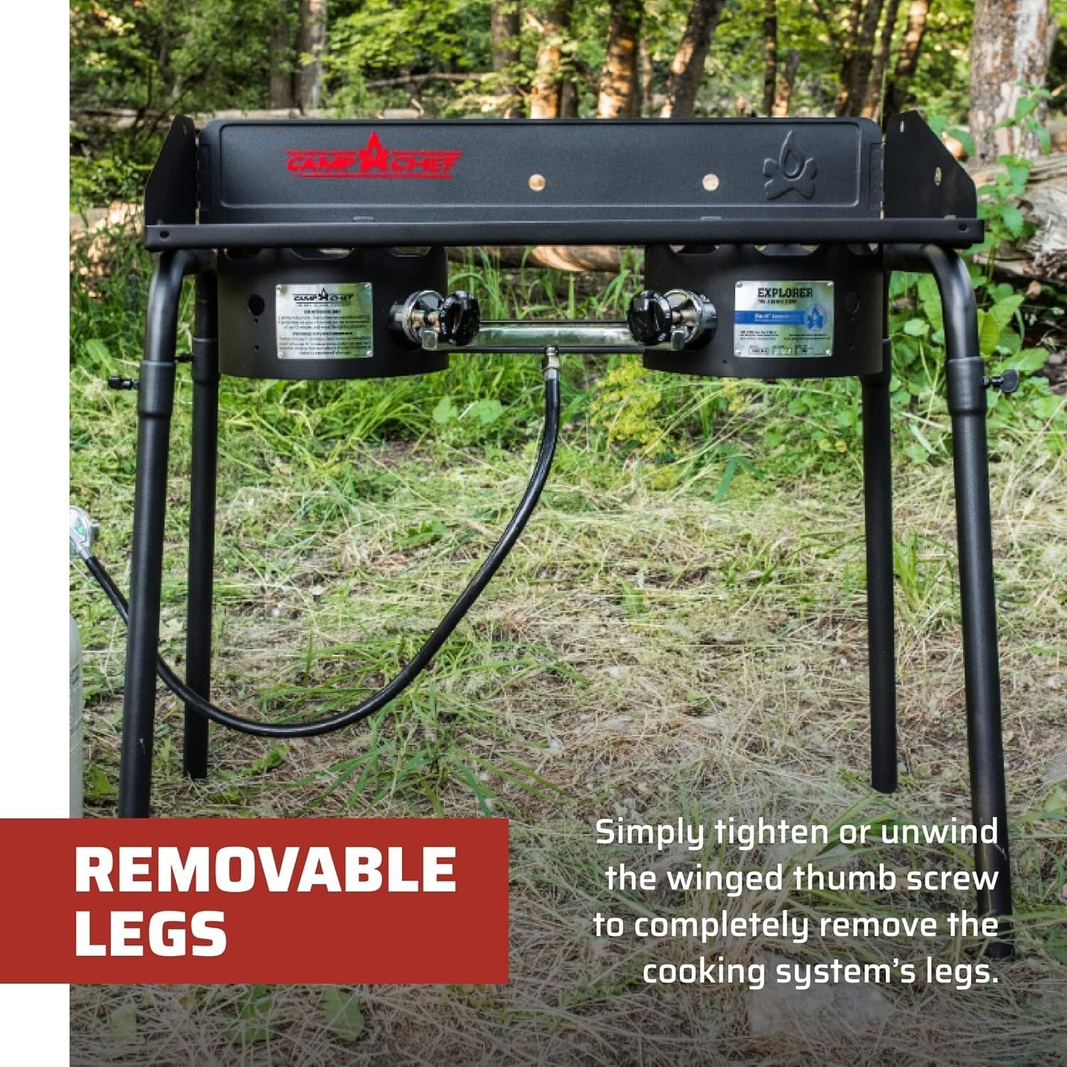 Explorer 2-Burner Portable Camping Stove - Versatile Propane Cooking System