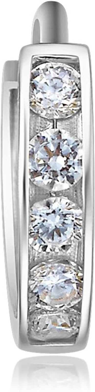 Elegant 14k White Gold Huggie Earrings - 2mm Thickness, 3 Sizes Available