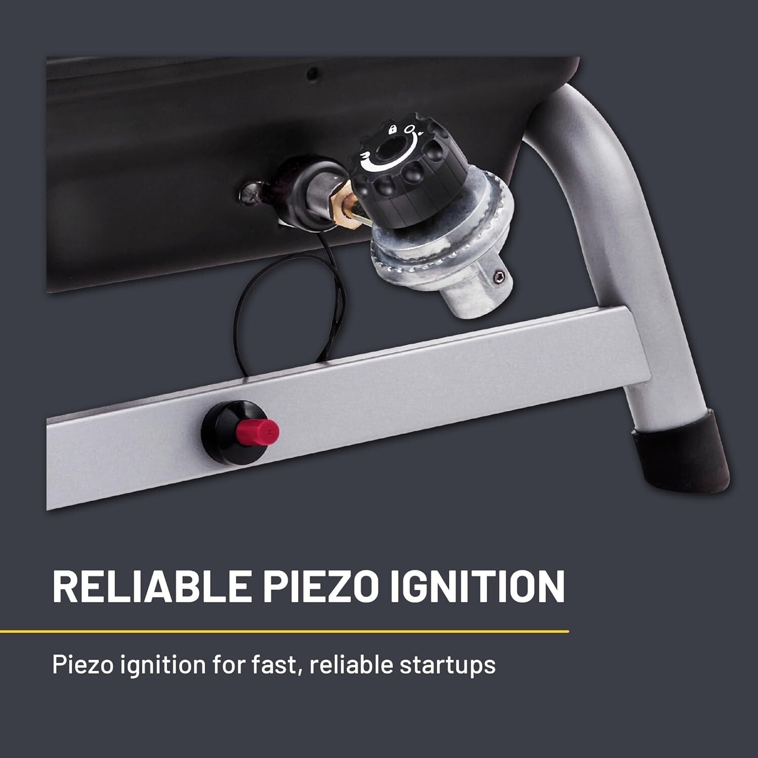 Black Portable Gas Grill with Temperature Gauge and Removable Grease Tray