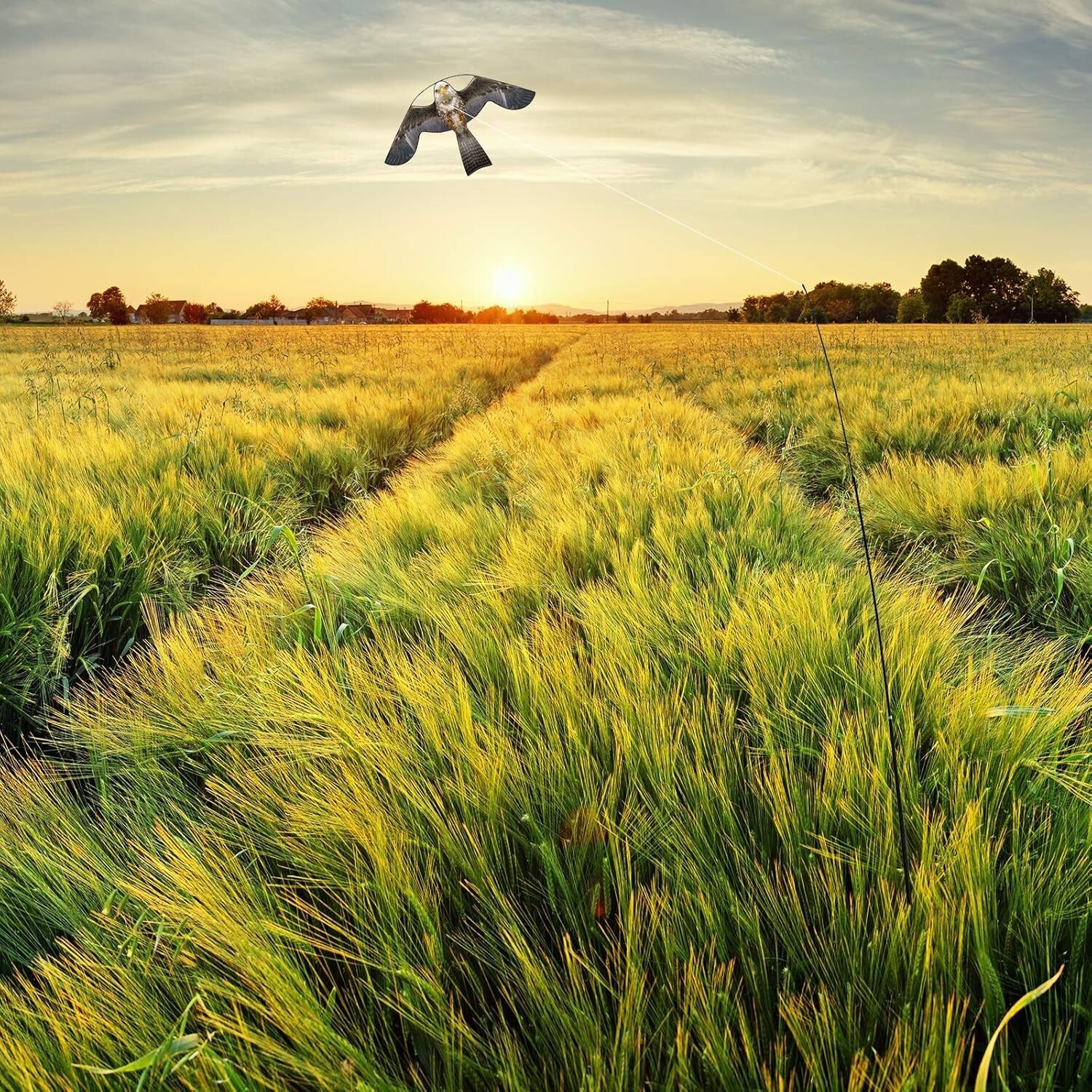 Reflective Bird Scarer Kite with Adjustable 4m Pole – Effective Farm Protection