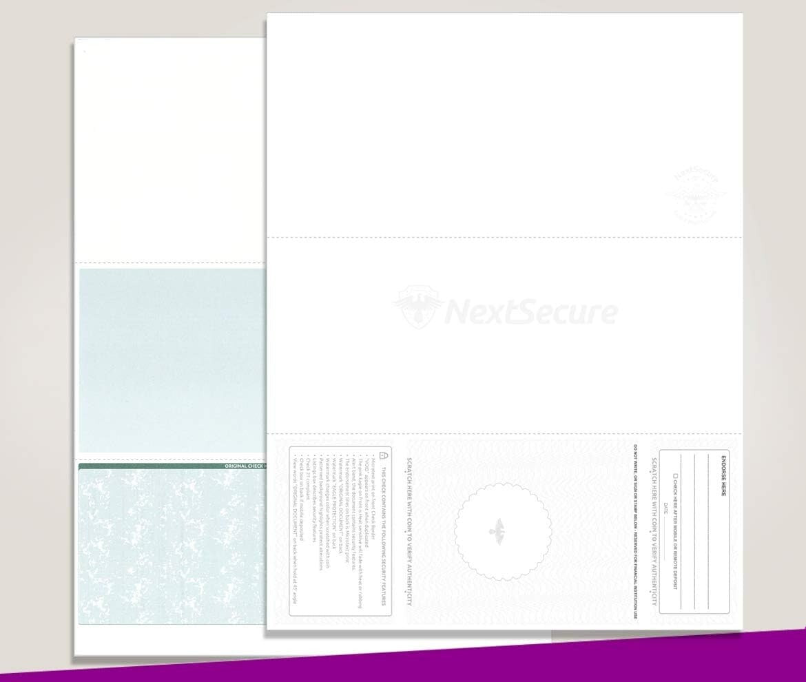 Professional 500-Piece Green Matte Blank Check Paper for Laser & Inkjet Printing