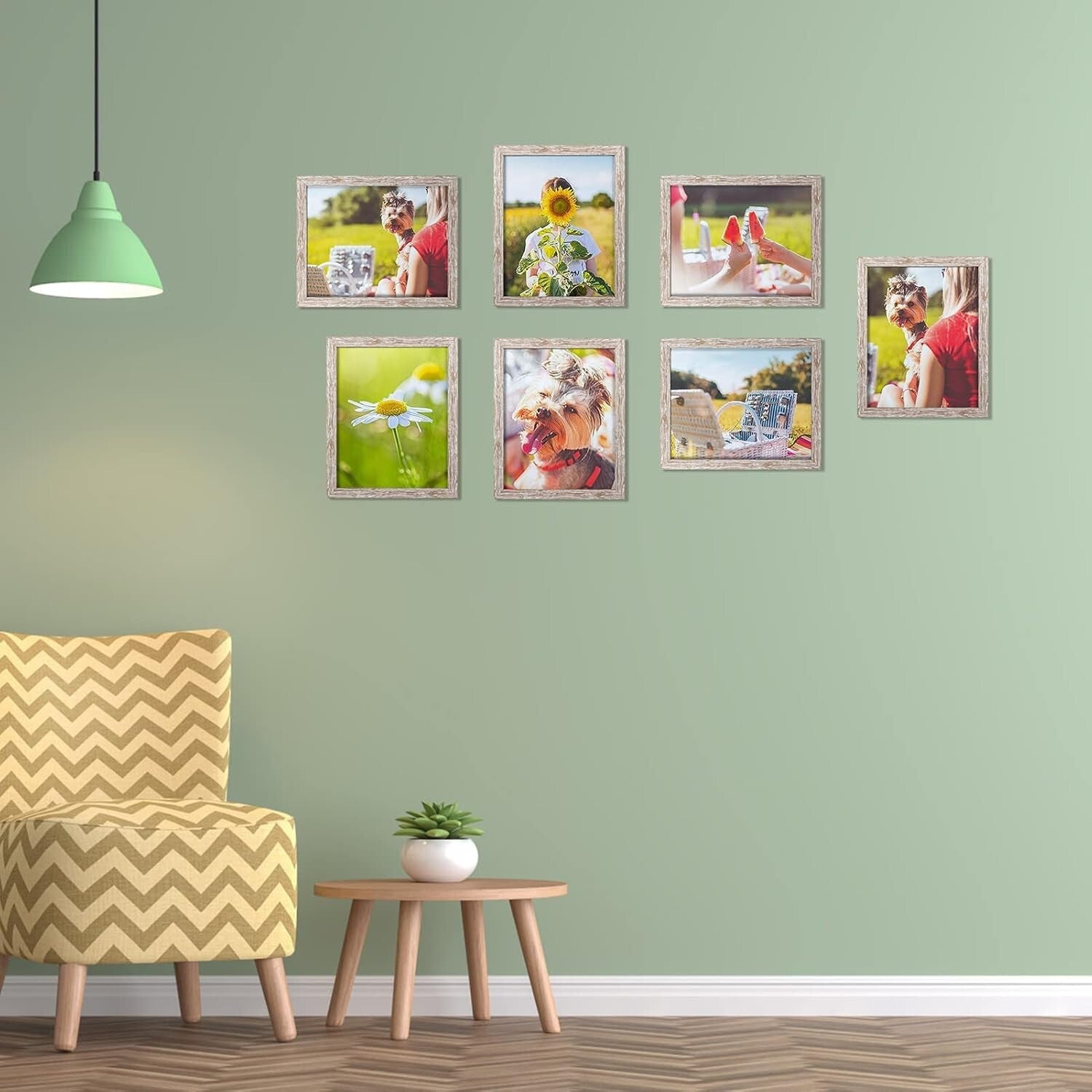 Set of 12 Rustic 8x10 Picture Frames in Distressed Beige for Stylish Displays