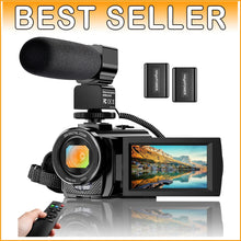 Load image into Gallery viewer, Compact 24.0MP Video Camera with 3" Rotating Screen &amp; Built-in Mic for Vlogging