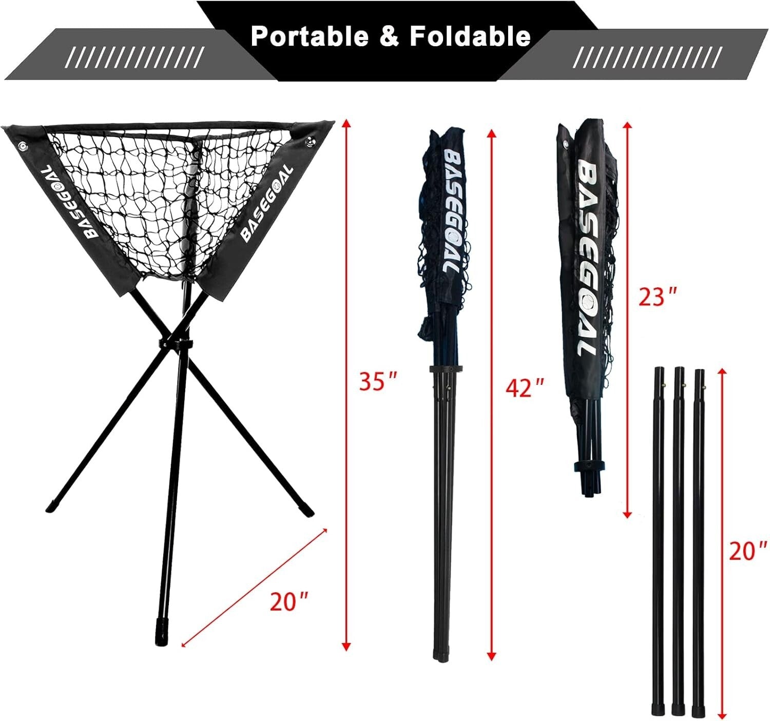 Lightweight Foldable Ball Caddy with Triangular Stability for Young Athletes