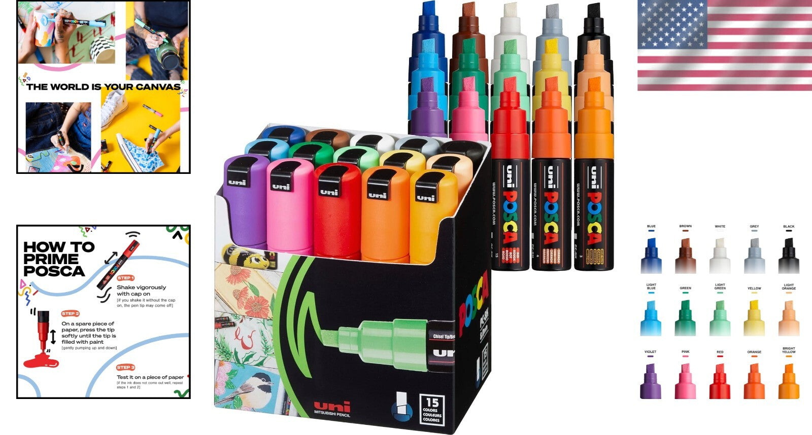 15 Count Uni Paint Markers with Bold Tips – Perfect for Creative Expression