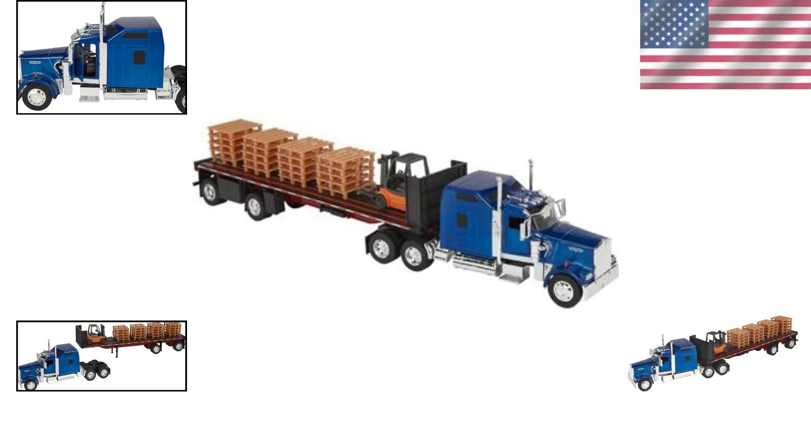 Heavy-Duty 1:32 Scale Die-Cast Truck & Forklift Combo - Ideal Collector's Item