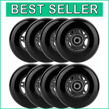 Load image into Gallery viewer, Versatile 80mm Inline Skate Wheels with Premium ABEC-9 Bearings - 8-Pack