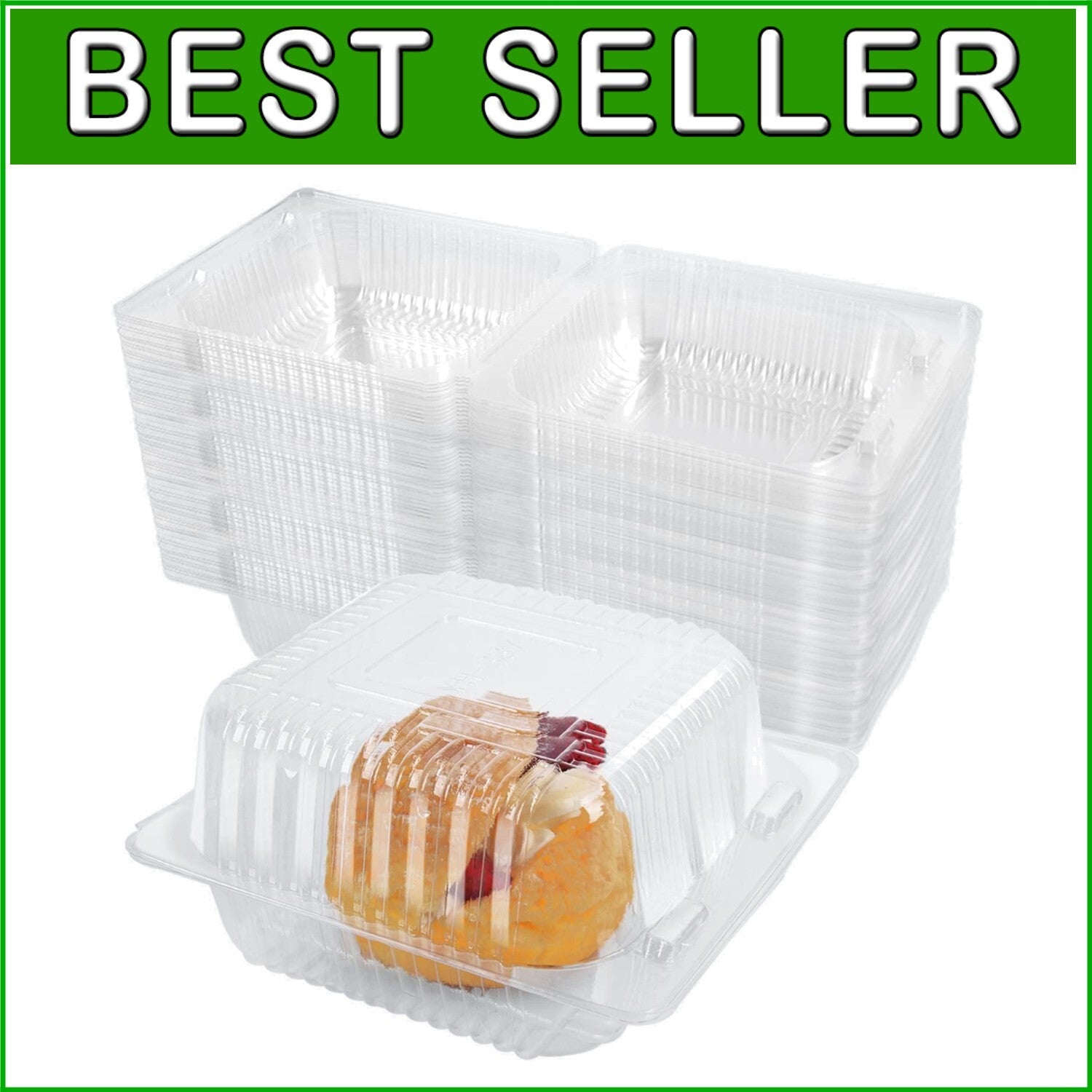 400 Pcs Clear Disposable Clamshell Containers - Perfect for Catering & Takeout