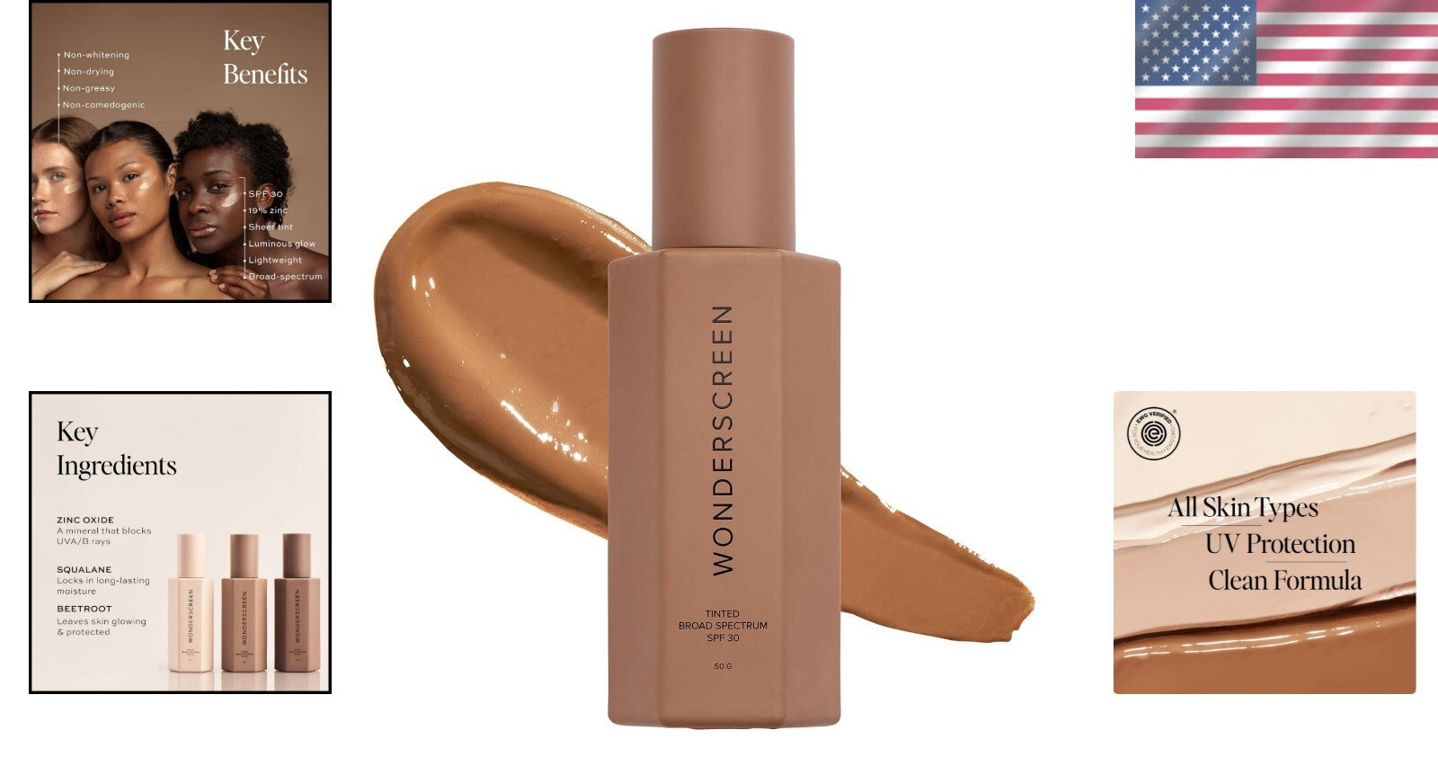 Beauty Tinted Glow Wonderscreen SPF 30 - Mineral Sunscreen & Moisturizer 50g