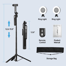 Load image into Gallery viewer, Portable Face Tracking Tripod 360° Rotation with Lights - Perfect for Vlogging