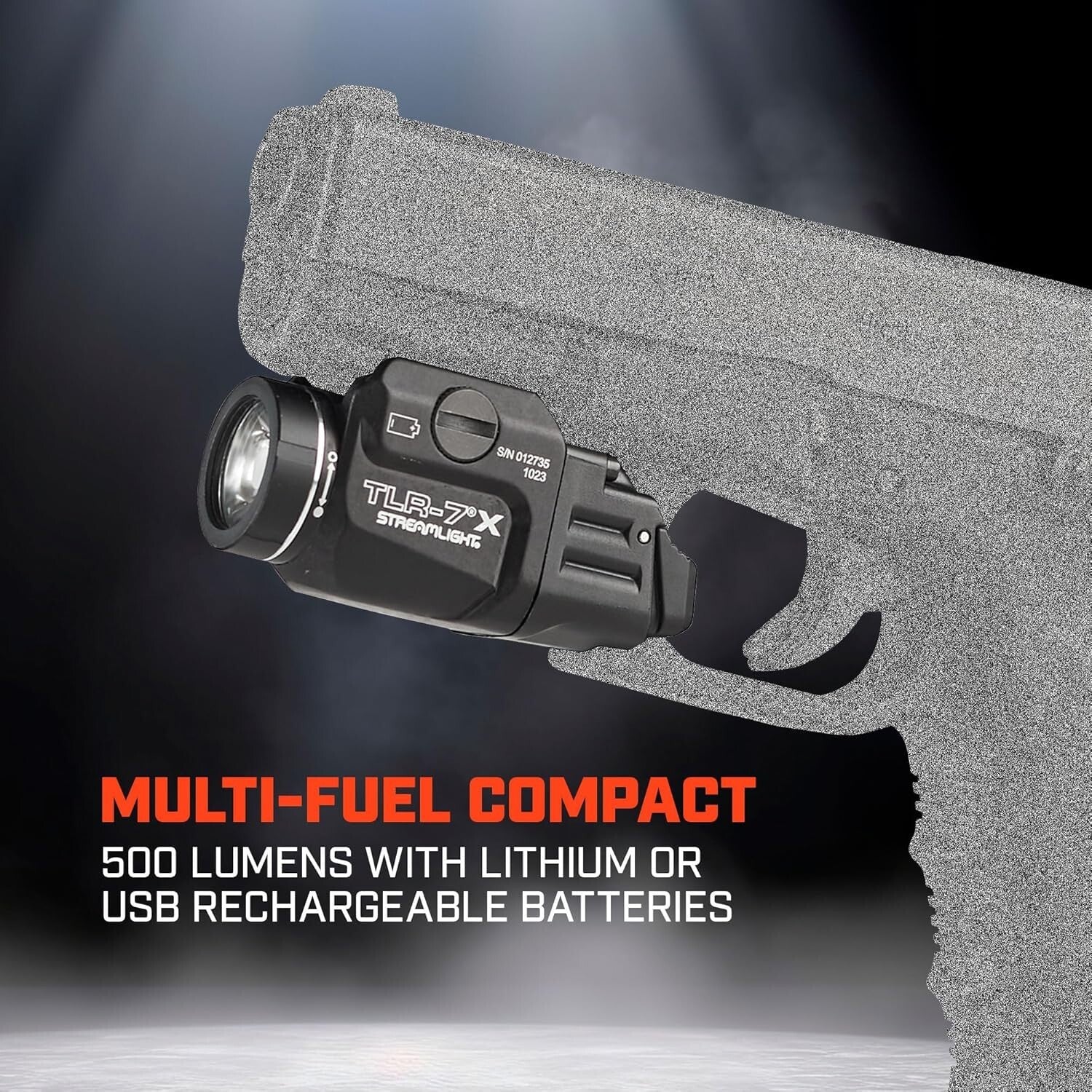 500-Lumen Tactical Weapon Light with Waterproof Design & Quick-Release Mount